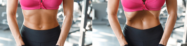 Exemples durant l'exercice du stomach vacuum